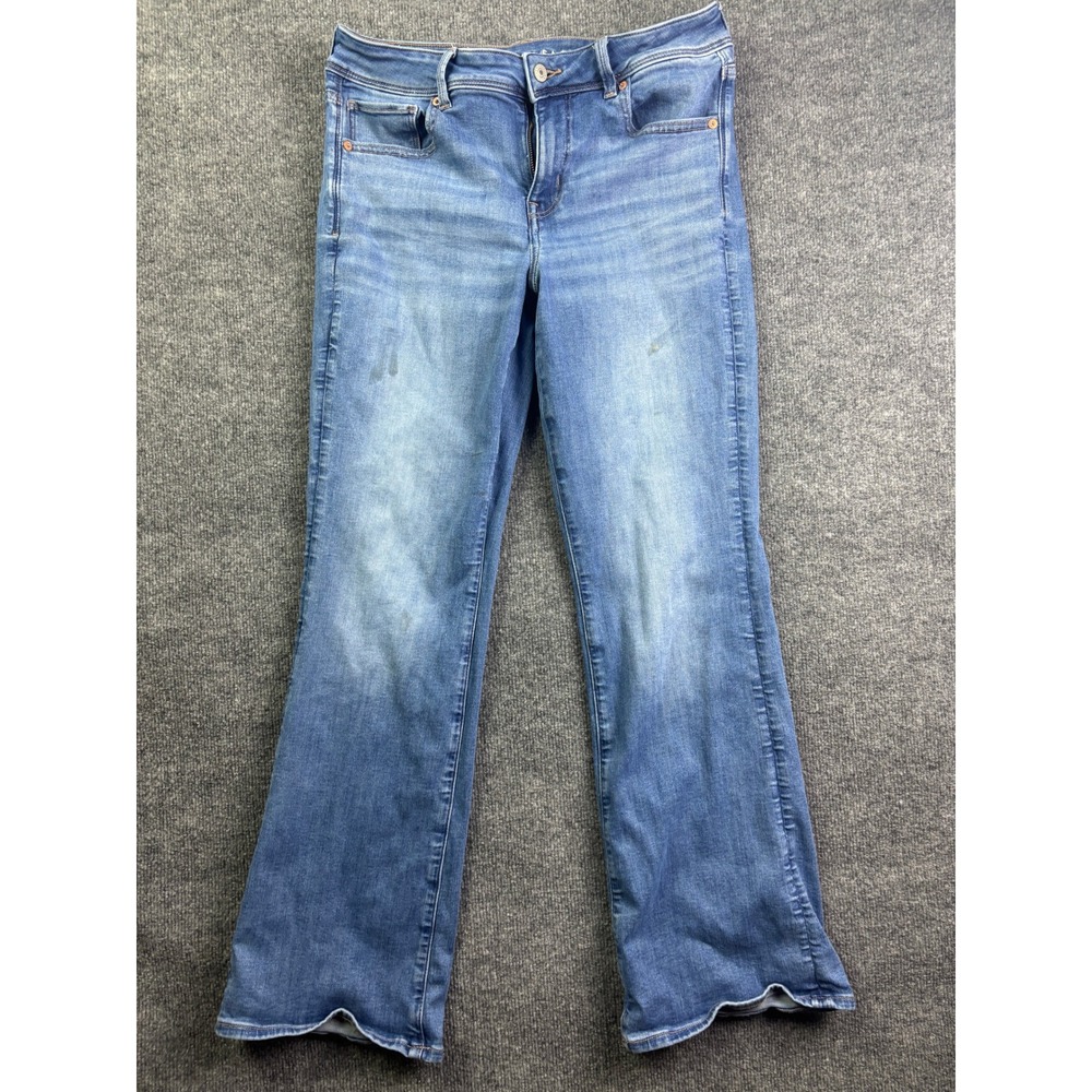 American Eagle Kick Thin Jeans‎ Womens 12 Scalloped Hem Flare Next Level Stretch